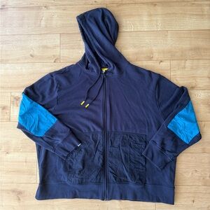 Bonobos Men’s 3XL Blue Full Zip Hoodie Jacket Nylon Trim Athletic Casual